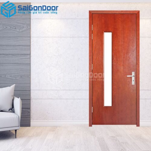 Cửa Gỗ MDF Veneer P1G1 Căm Xe 1-MDFV-SGD