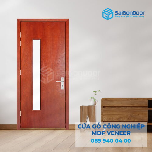 Cửa Gỗ MDF Veneer P1G1 Căm Xe 1-SGD